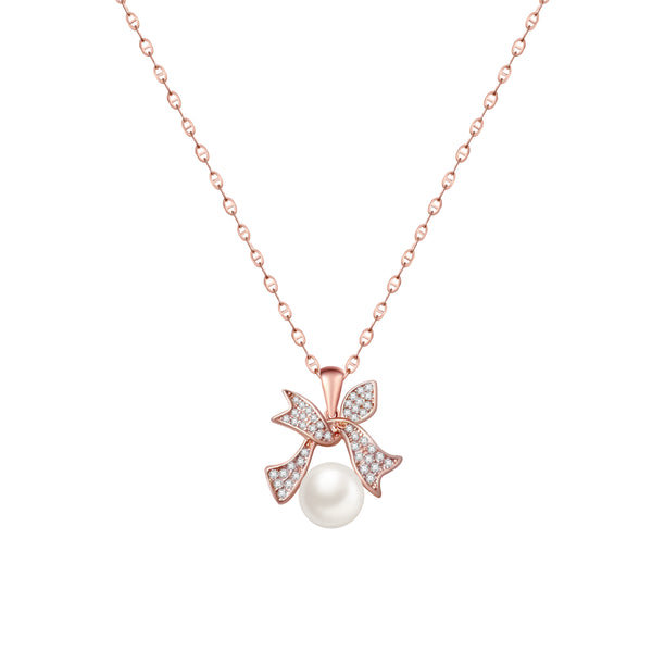 Kipuka Rose Gold Christmas Pearl Gemstone Pure Silver Necklace