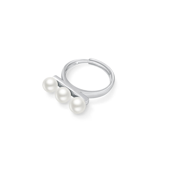 Kipuka Triple Pearl Sterling Silver Ring